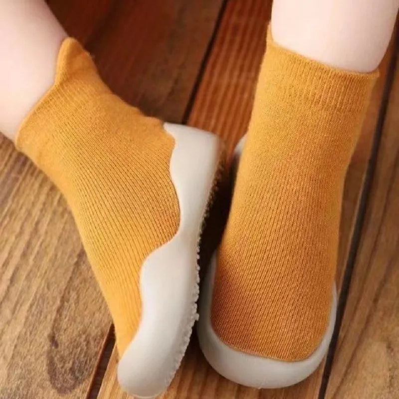 Children Anti-slip Shoes Newborn Baby Toddler Girls Cotton Non-slip Floor Socks Infant Boys Rubber Sole Cartoon Indoor Sneakers