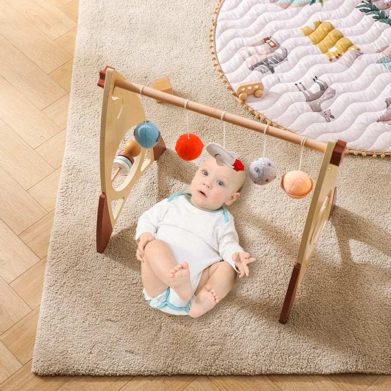 1Set Play Gym Frame Baby Activity Wooden Fitness Frames Play Gym Mobile Baby Room Decoration Newborn Baby Accessories Rattle Toy